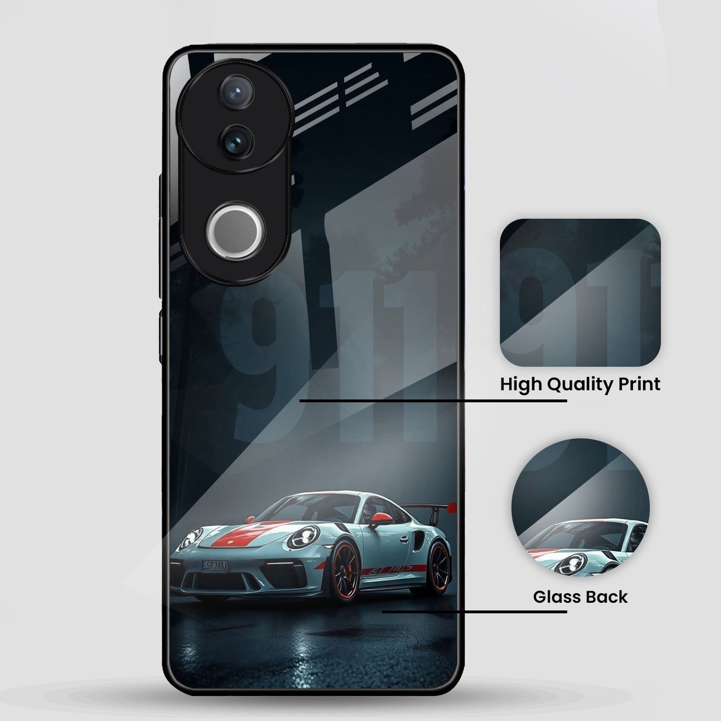 Vivo V50 5G Premium Acrylic Shockproof Glass Back Case (GTR-911)