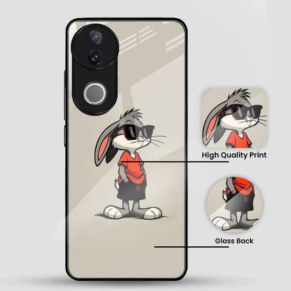Vivo V50 5G Premium Acrylic Shockproof Glass Back Case (Bunny Case)