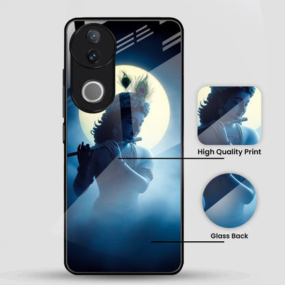 Vivo V50 5G Premium Acrylic Shockproof Glass Back Case (Midnight Krishna)