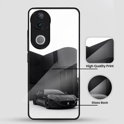 Vivo V50 5G Premium Acrylic Shockproof Glass Back Case (Monochrome Maserati)