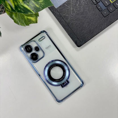 Redmi Note 13 Pro+ 5G Original Luxury Magnifier Ring Stand Shockproof Airbags Corner Case