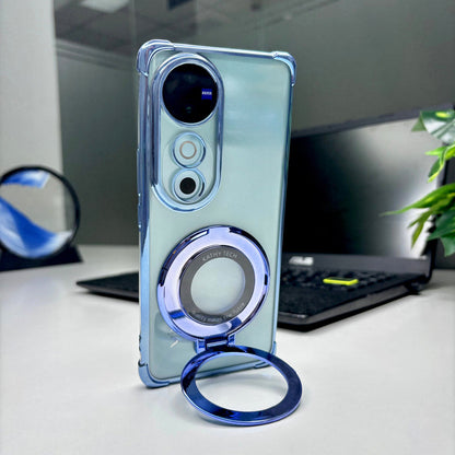 Vivo V40 5G Original Luxury Magnifier Ring Stand Shockproof Airbags Corner Case