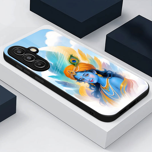 Samsung Galaxy A36 5G Premium Acrylic Shockproof Glass Back Case (Lord Krishna)