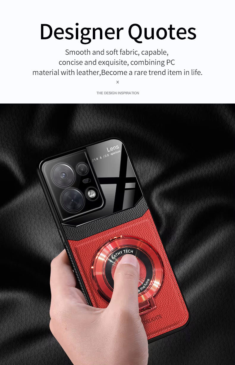Motorola Edge 50 Pro 5G Original Luxury Leather Lens Magnifier Ring Stand Case