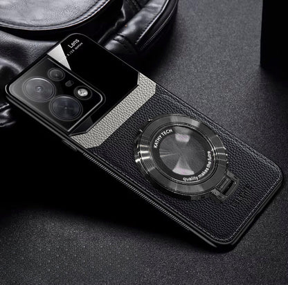 Motorola Edge 50 Pro 5G Original Luxury Leather Lens Magnifier Ring Stand Case