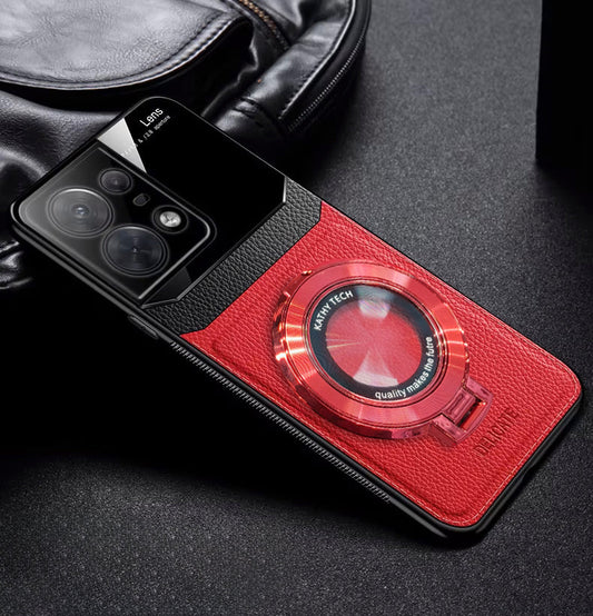 Motorola Edge 50 Pro 5G Original Luxury Leather Lens Magnifier Ring Stand Case