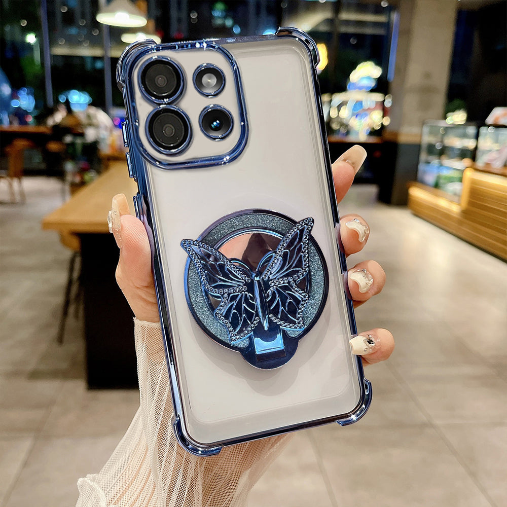 Motorola Edge 50 5G Phone case with butterfly design held by a hand in an indoor setting