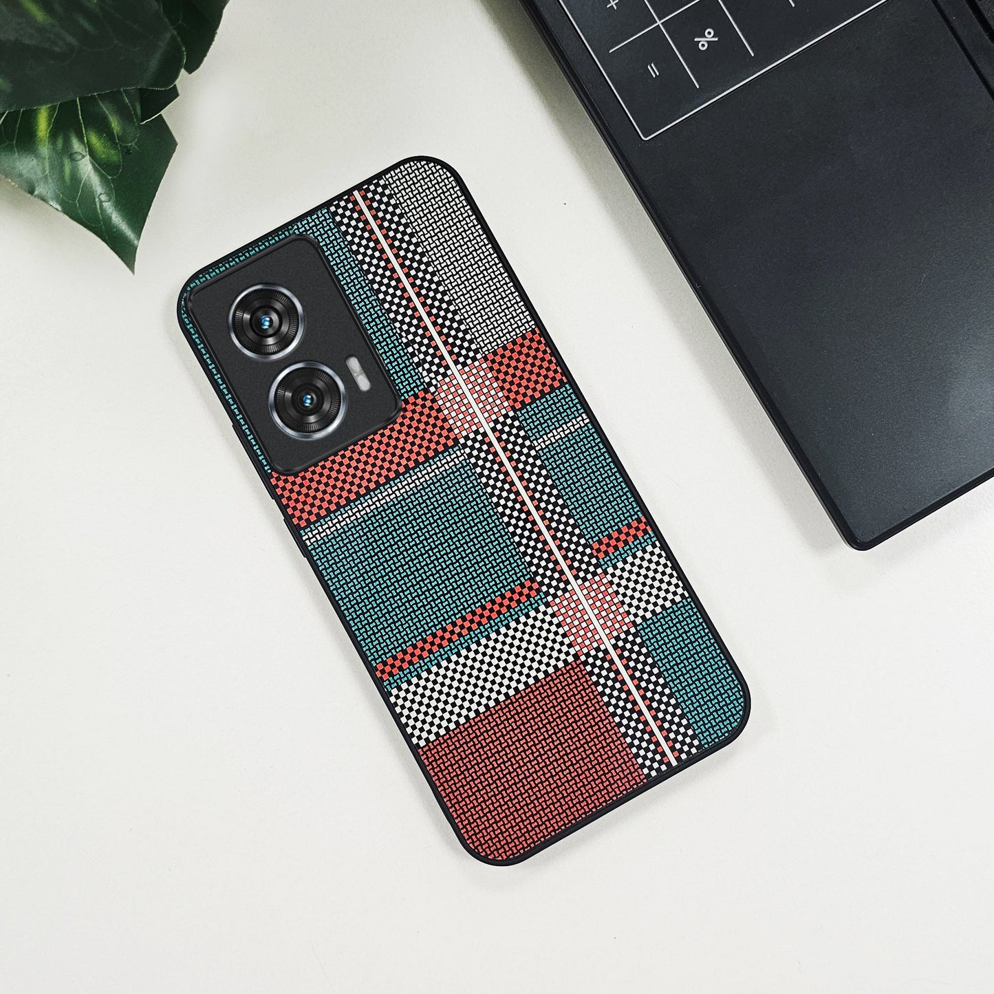 Motorola Edge 50 Fusion 5G Phone case with geometric pattern on a white surface