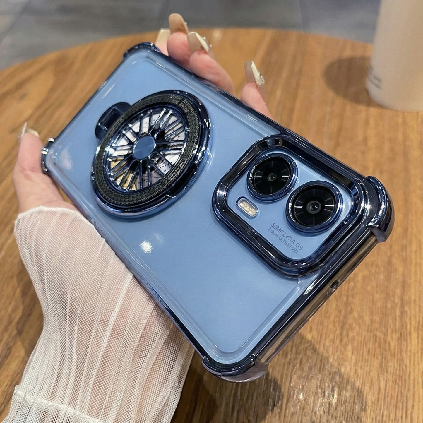 Motorola G96 5G Premium Stress Buster Wheel Rotating Shockproof Airbags Case