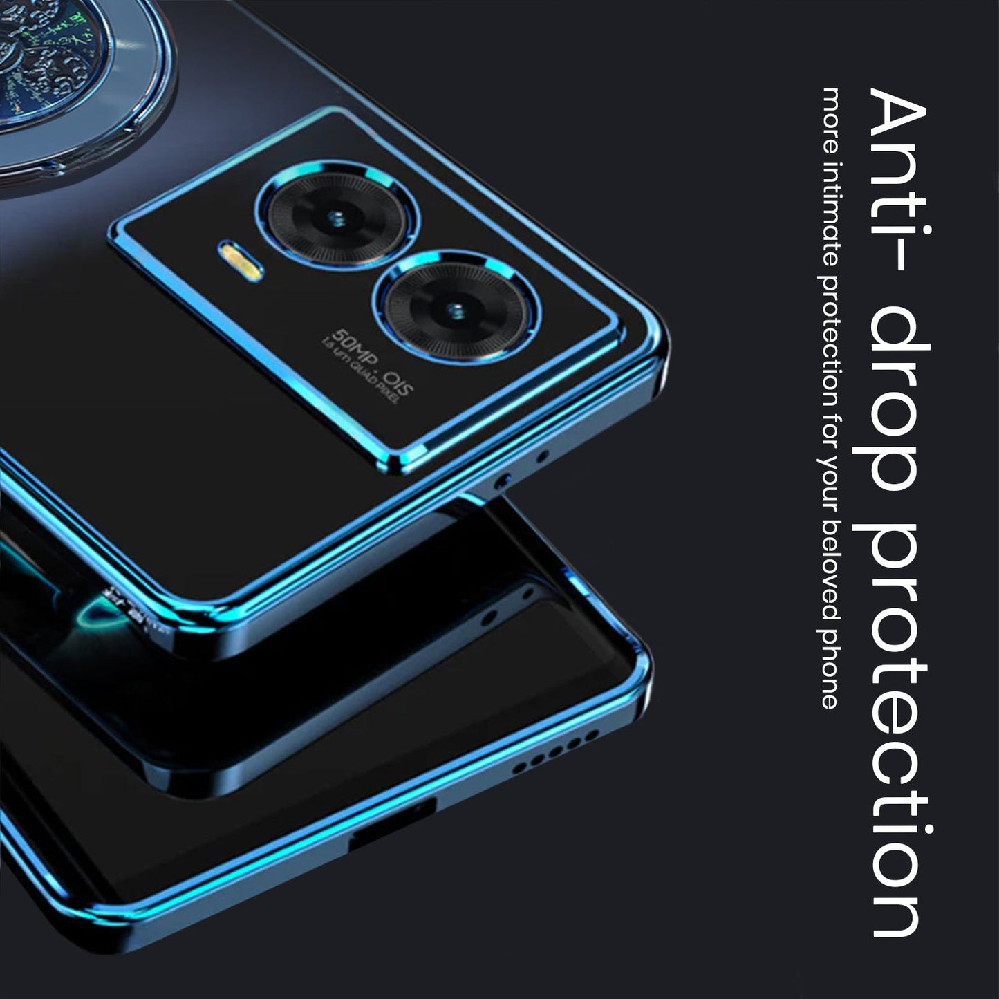 Motorola Moto G85 5G Electroplating Reflective Fidget Rotating Back Case