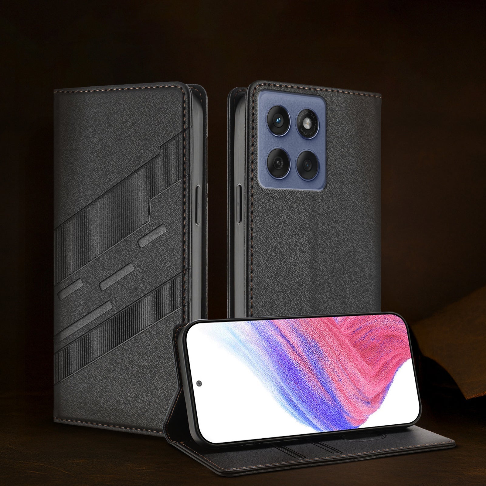SEAHAI Hoes voor Motorola Edge 60 Fusion/Edge 60 5G, premium PU-leren flip portefeuille, beschermhoes met standaard/kaartenvak, magnetisch, stootvaste leren hoes, ultradunne klaphoes, groen
