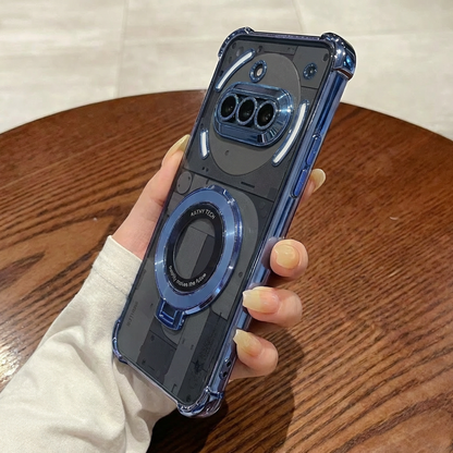 Nothing Phone 3a 5G Original Luxury Magnifier Ring Stand Shockproof Airbags Corner Case