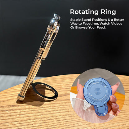 Nothing Phone 4a Pro 5G Luxury Four Corner Invincible Bracket Ring Stand Case