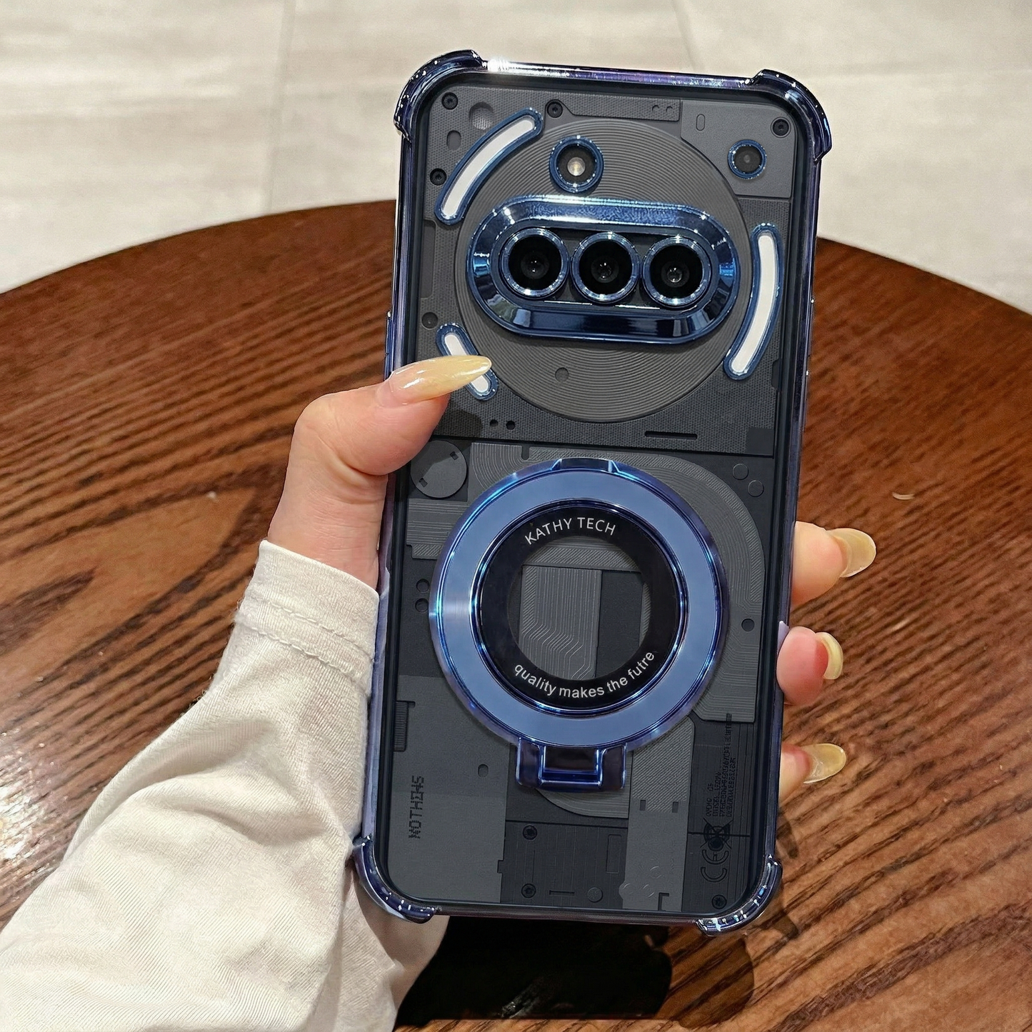 Nothing Phone 3a 5G Original Luxury Magnifier Ring Stand Shockproof Airbags Corner Case