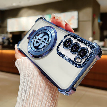 blue Oppo Reno 12 Pro 5G back cover with a dollar emblem