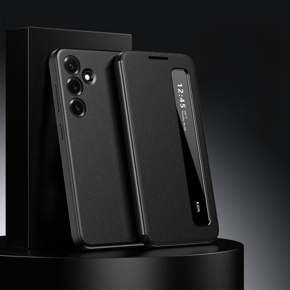 Samsung Galaxy S23 FE 5G Smart Side Window Flip Leather Case