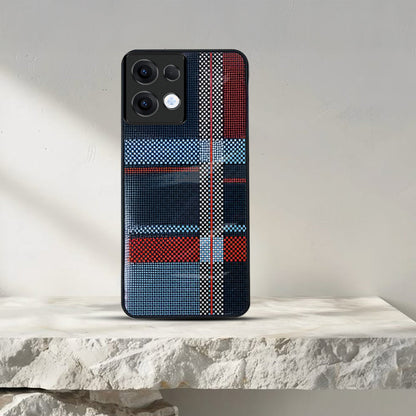 Oppo Reno13 5G Luxury Grid Pattern Glass Back Shockproof Case