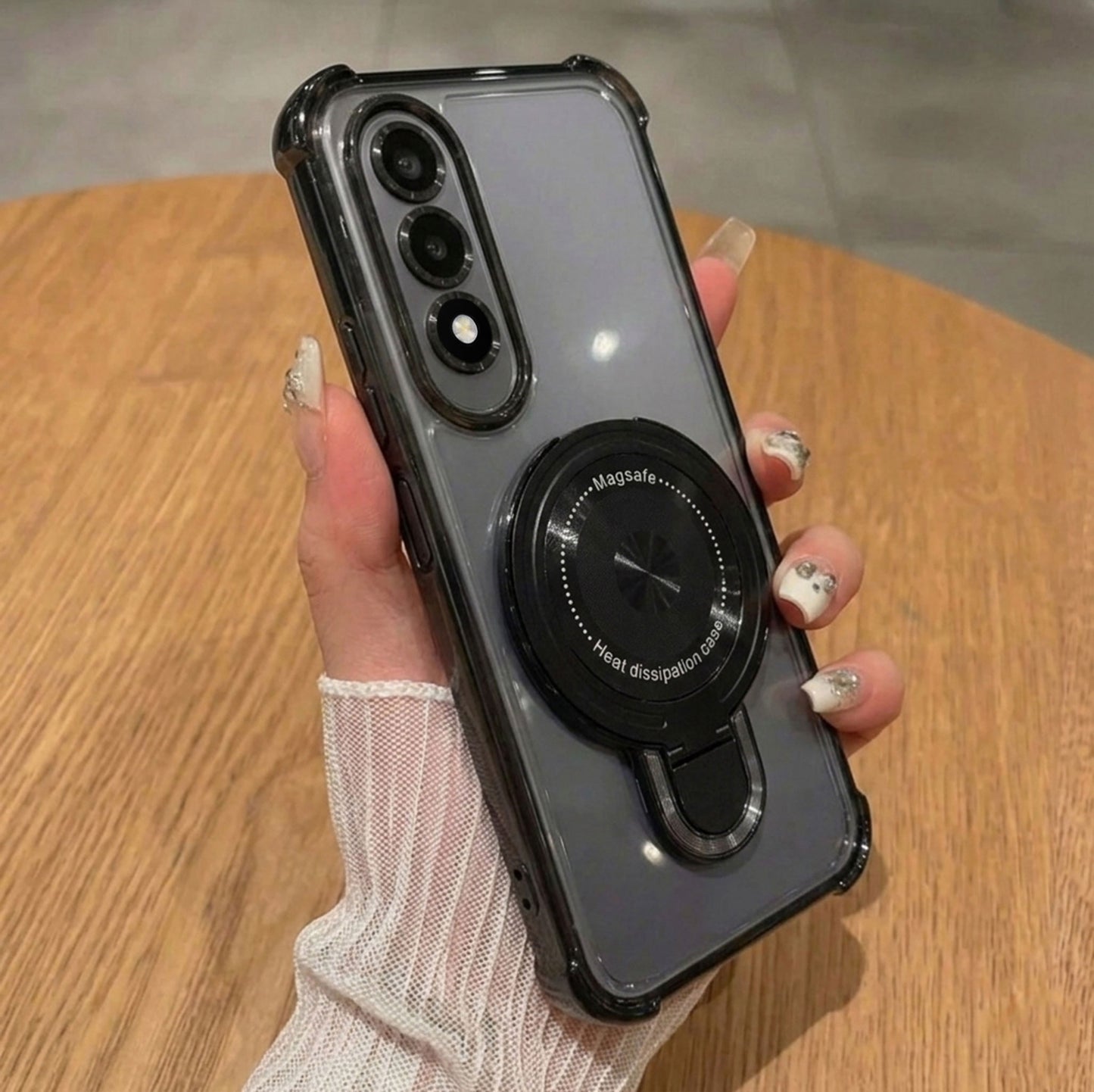 OnePlus Nord 5 5G Luxury Four Corner Invincible Bracket Ring Stand Case