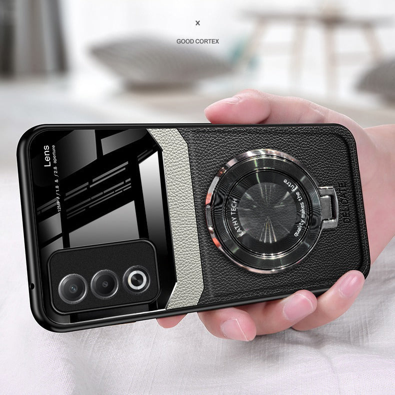 Oppo A3 Pro Black Leather Lens cover