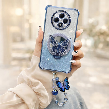 Oppo F27 Pro+ 5G Shockproof Butterfly Stand Case with Charm Strap