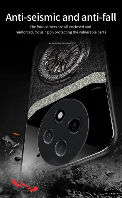 Phone f27 pro+case with anti-seismic and anti-fall features on a dark background