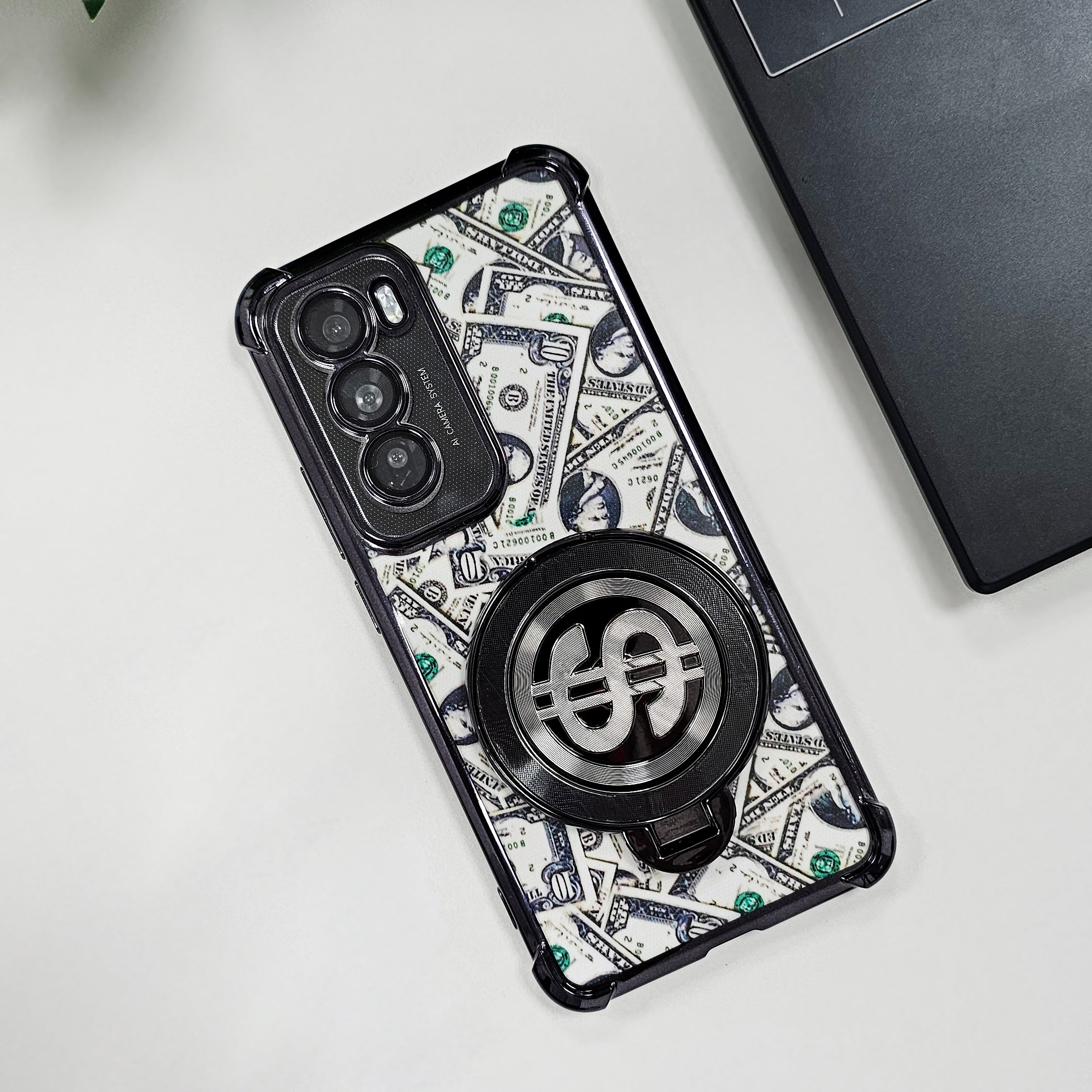 Oppo Reno 12 Pro 5G Money Back Dollar Rotating Shockproof Back Cover ...