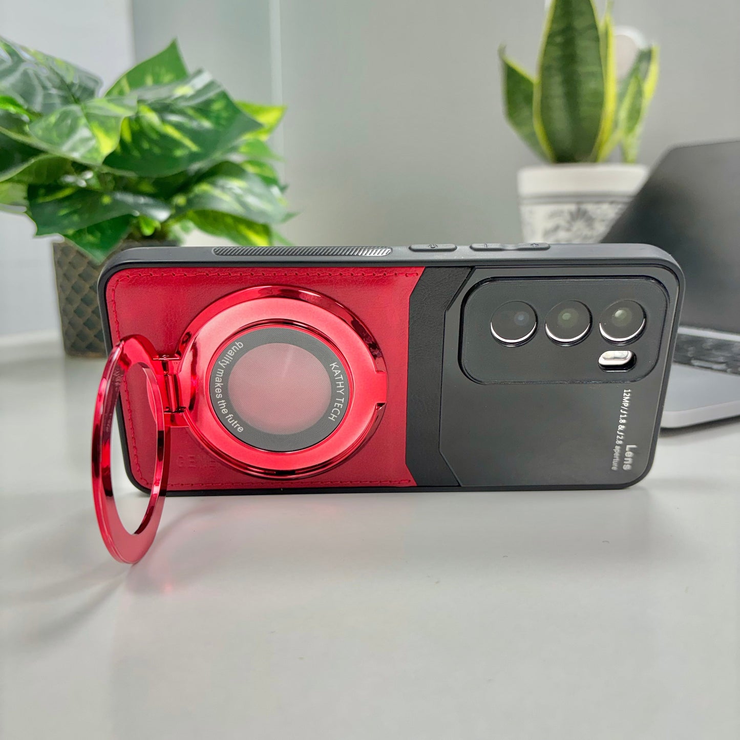 red leather Oppo Reno 12 cover