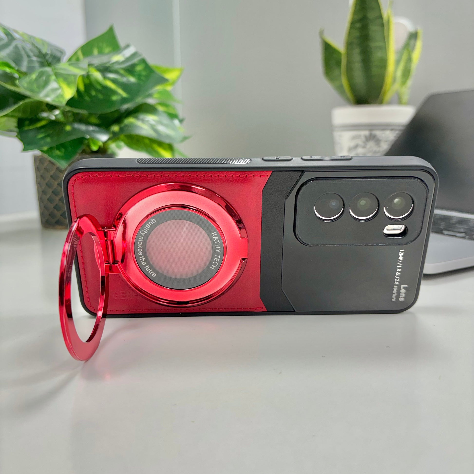 red leather Oppo Reno 12 cover