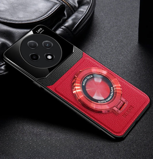 Oppo F27 Pro+ red leather back case