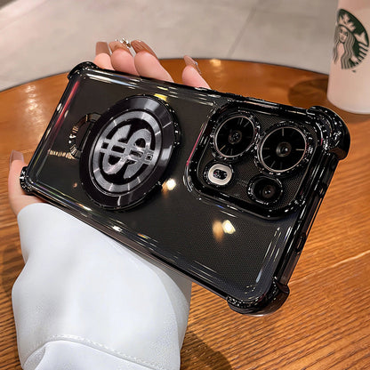 Oppo Reno 14 5G Four Corner Airbags 100% Original Astro Money Magnet Rotating Dollar Case