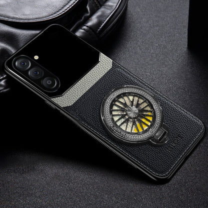 Samsung Galaxy A56 5G Original Luxury Leather Lens Wheel Ring Stand Case