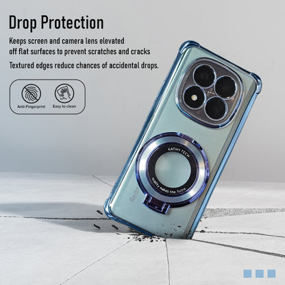 Redmi Note 14 Pro+ 5G Original Luxury Magnifier Ring Stand Shockproof Airbags Corner Case