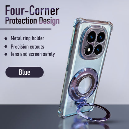 Redmi Note 14 Pro+ 5G Original Luxury Magnifier Ring Stand Shockproof Airbags Corner Case