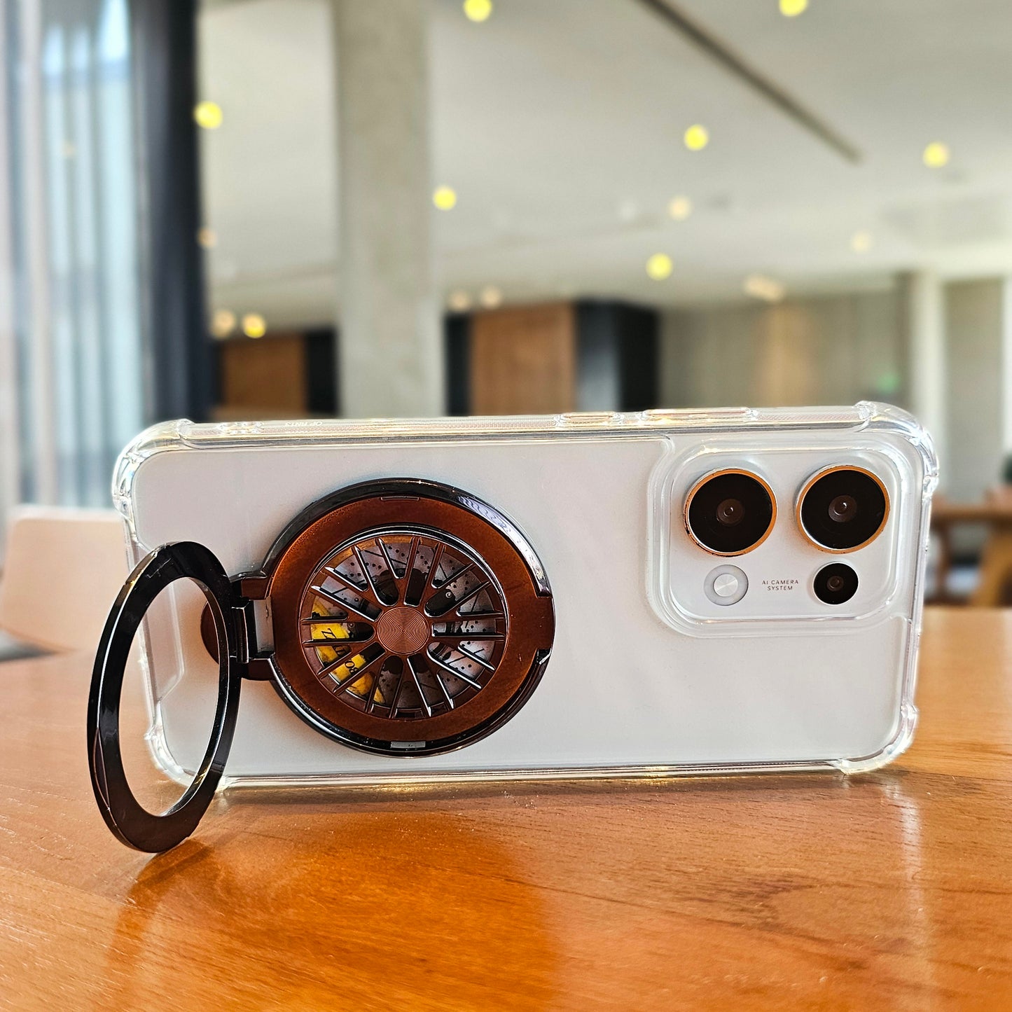 Oppo Reno13 5G 100% Original Transparent Four Corner Stress Buster Wheel Case