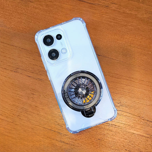 Oppo Reno13 5G 100% Original Transparent Four Corner Stress Buster Wheel Case