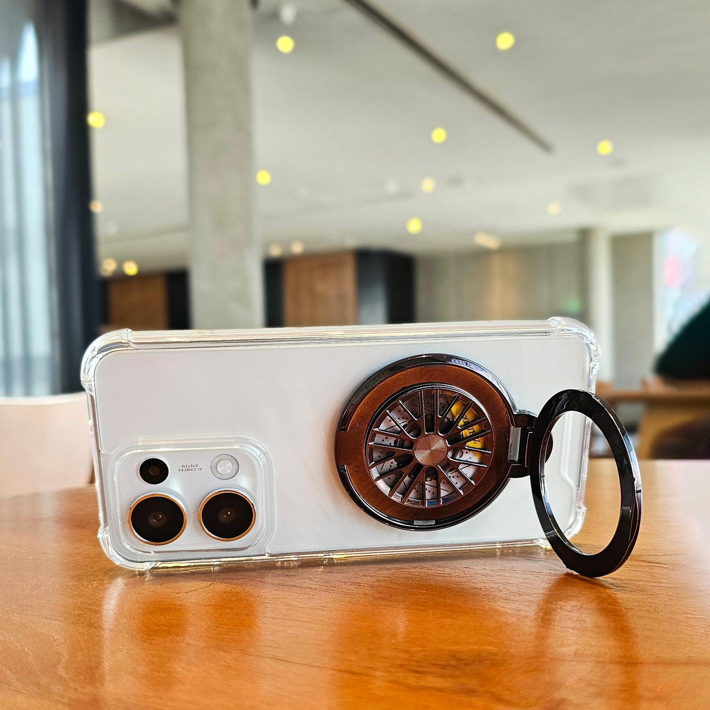 Oppo Reno13 5G 100% Original Transparent Four Corner Stress Buster Wheel Case
