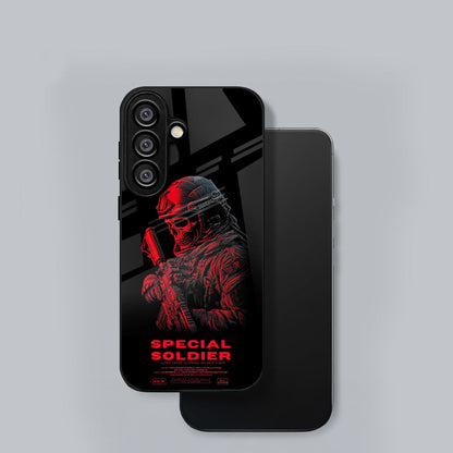 Samsung Galaxy A36 5G Premium Acrylic Shockproof Glass Back Case (Special Soldier)
