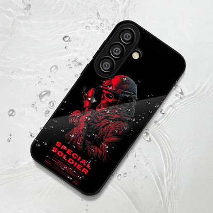 Samsung Galaxy A36 5G Premium Acrylic Shockproof Glass Back Case (Special Soldier)