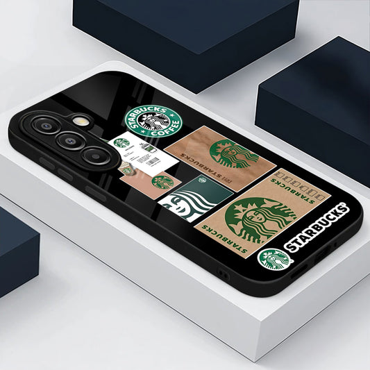Samsung Galaxy A36 5G Premium Acrylic Shockproof Glass Back Case (Starbucks Collage)
