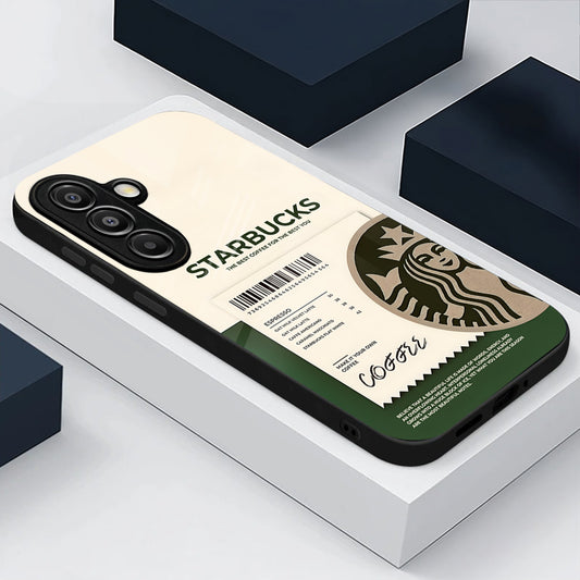 Samsung Galaxy A36 5G Premium Acrylic Shockproof Glass Back Case (Starbucks)