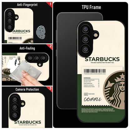 Samsung Galaxy A36 5G Premium Acrylic Shockproof Glass Back Case (Starbucks)