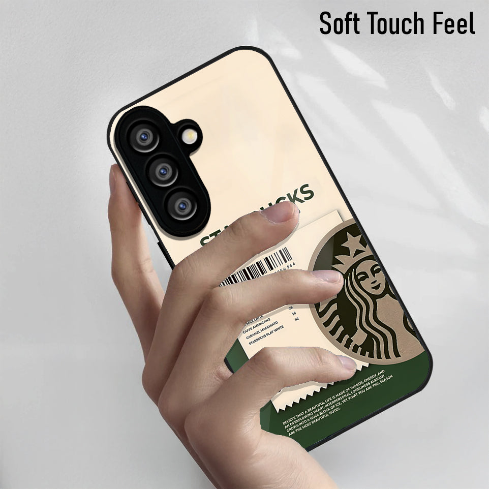 Samsung Galaxy A36 5G Premium Acrylic Shockproof Glass Back Case (Starbucks)