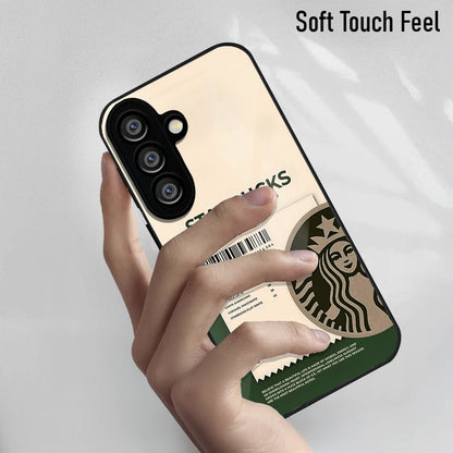 Samsung Galaxy A36 5G Premium Acrylic Shockproof Glass Back Case (Starbucks)