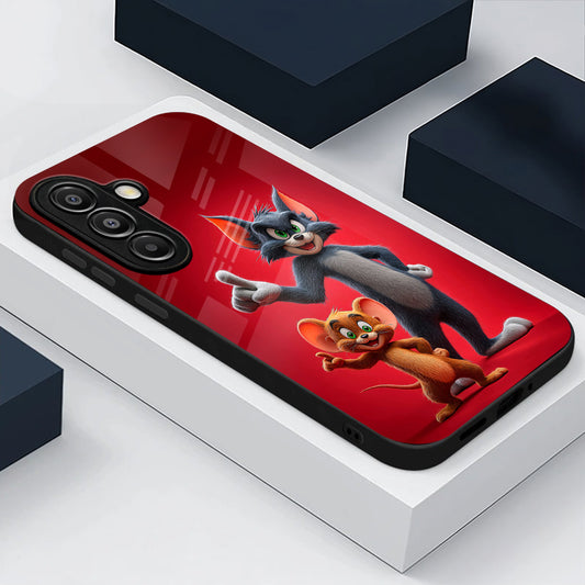 Samsung Galaxy A36 5G Premium Acrylic Shockproof Glass Back Case (Tom and Jerry)