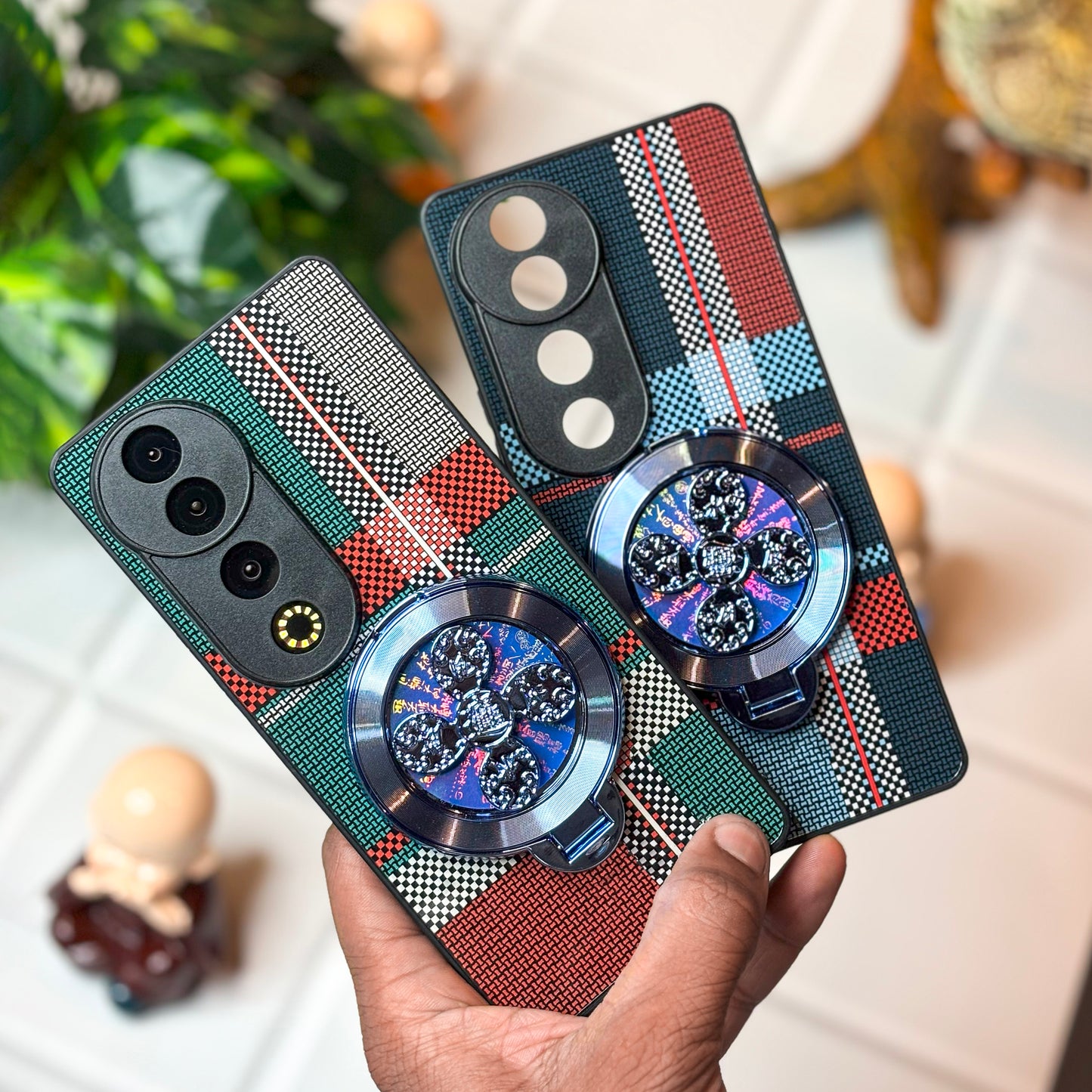 Vivo V40 Pro 5G Luxury Grid Pattern Fidget Rotating Case