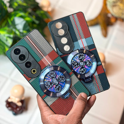 Vivo V40 Pro 5G Luxury Grid Pattern Fidget Rotating Case