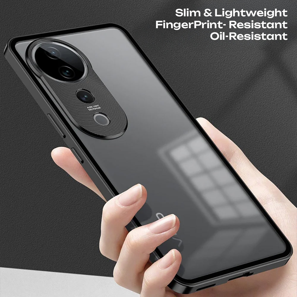 Vivo V40 Pro 5G Aluminium Metal Bumper Shield Transparent Back Case