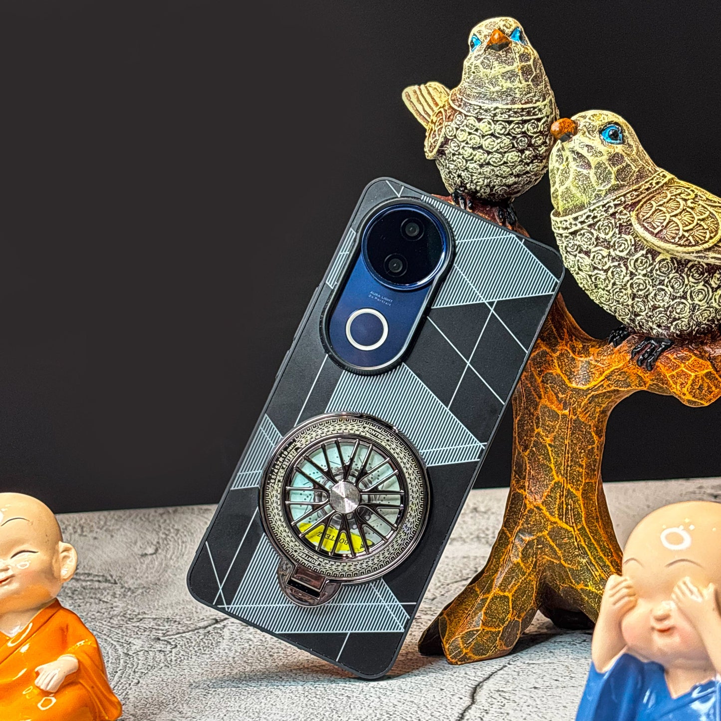 Vivo V50 5G Premium Stress Buster Wheel Triangle Pattern Back Case