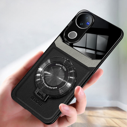 Vivo V50 5G Luxury Magnifier Leather Lens Back Case
