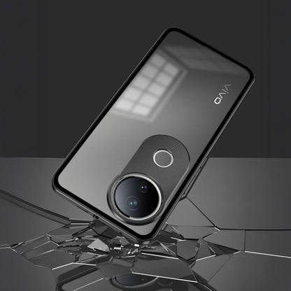 Vivo V50 5G Aluminium Metal Bumper Shield Transparent Back Case